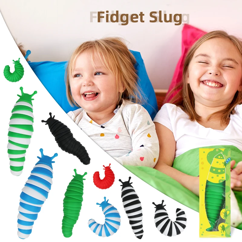

Fidget Speelgoed Gelede Vinger Slug Flexibele Zintuiglijke Slug Speelgoed Antistress Nieuwe Jaar Kerstcadeau Voor Volwassen Kind