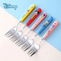 disney stainless steel fork and spoon mickey donald duck minnie pooh bear series home tableware cartoon fork cute children spoon