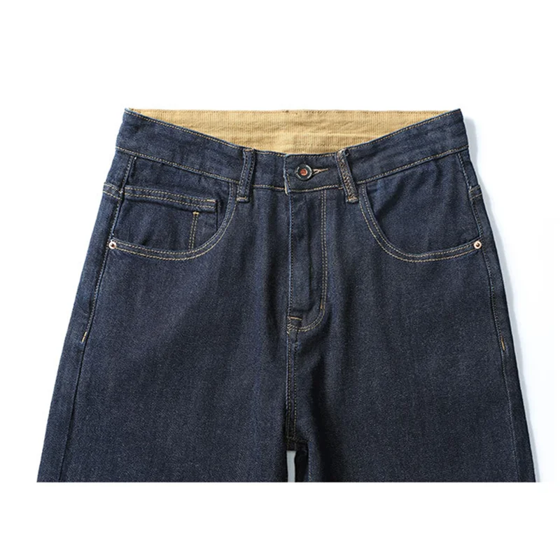 Streetwear Men 2022 New Pattern Recreational Blue Pants Elastic Force Straight Cylinder Comfortable Loose Jeans Autumn Female