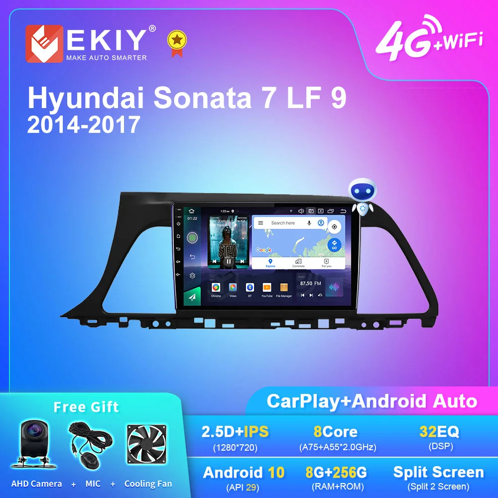 EKIY Q7 Android Auto Radio For Hyundai Sonata 7 LF 9 2014-2017 Stereo Car Multimedia Player Carplay GPS Navigation System DVD HU