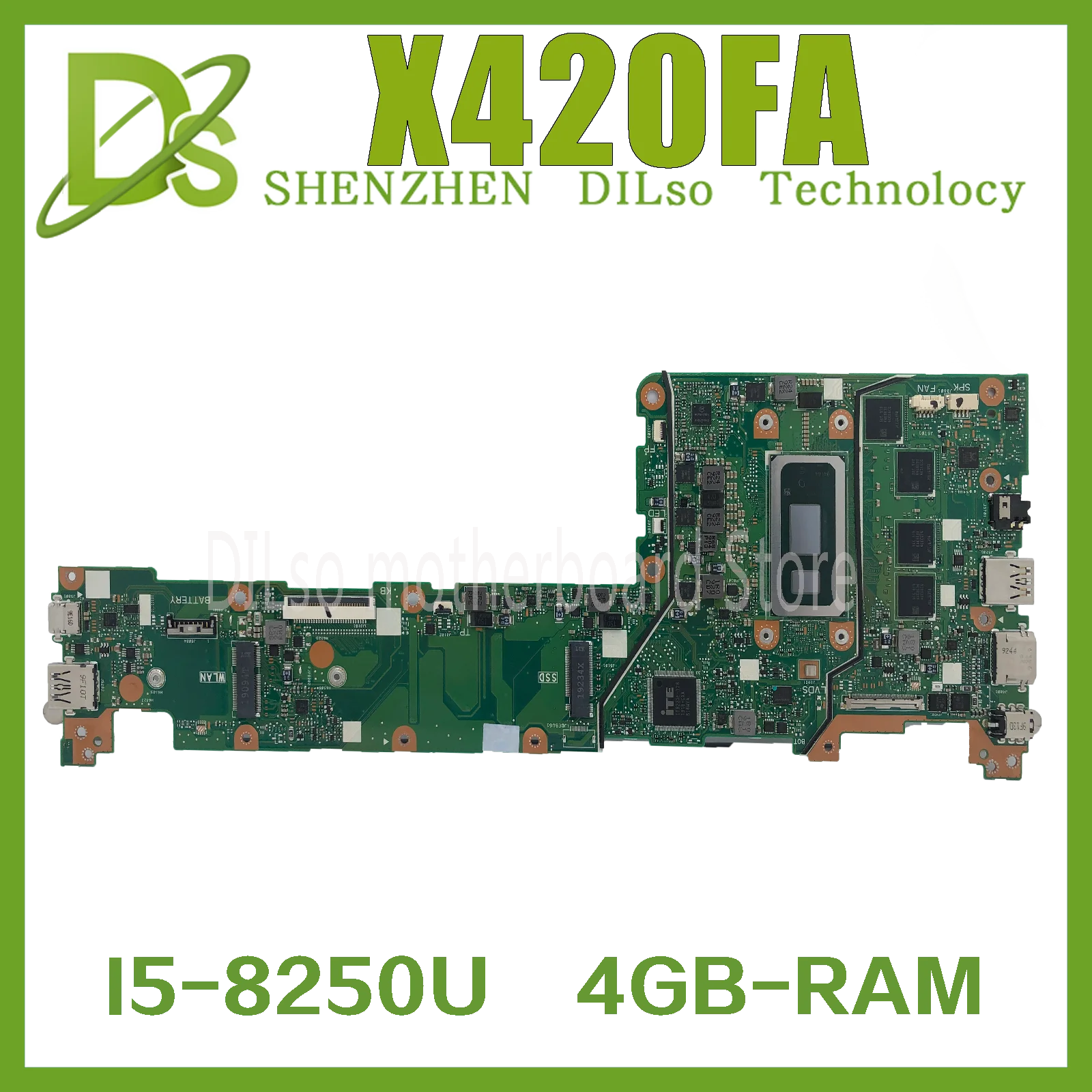 

KEFU X420FA Материнская плата ASUS VivoBook 14 X420 X420F X420FA материнская плата портативного компьютера с i5-8250U 4 Гб Оперативная память 100% полностью протести...