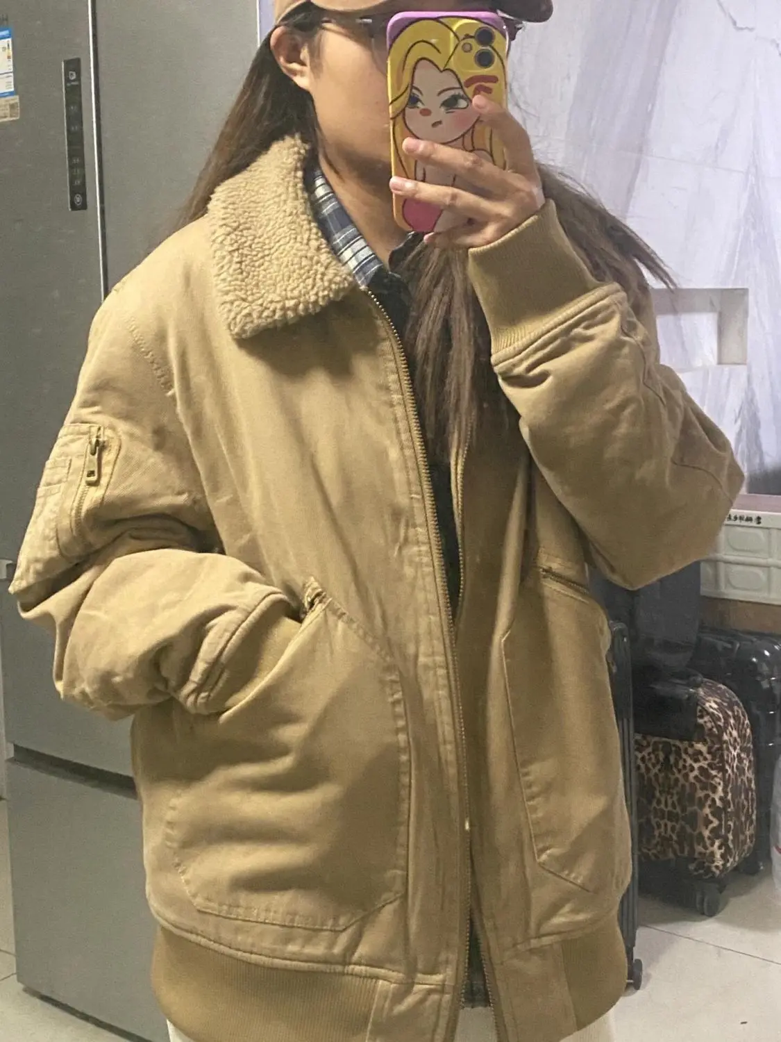 Женское пальто на овечьем пуху осень-зима 2023 новая свободная летная куртка в