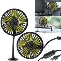usb car fan with flexible gooseneck dashboard rear seat cooling fan 3 speed adjustment portable person fan for car truck van suv