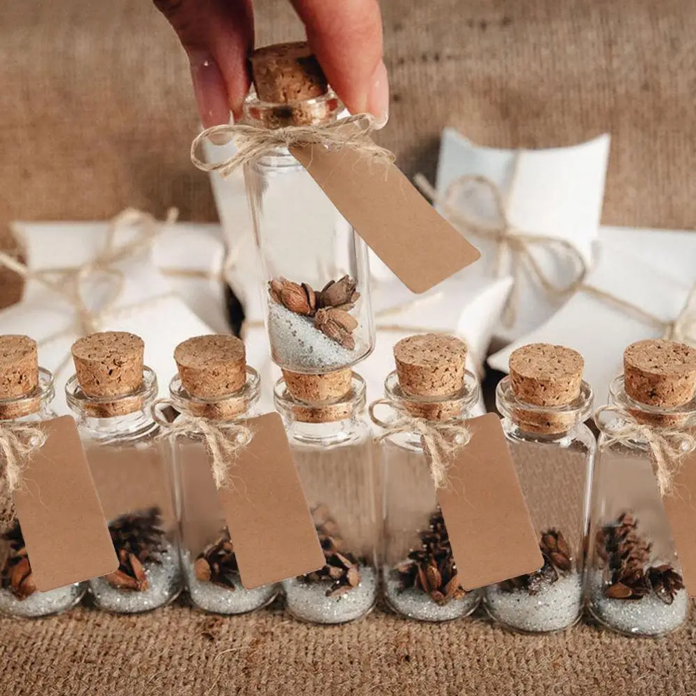 

10/50pcs Mini Glass Bottle Glass Flask with Cork Stopper Baby Shower Birthday Party Christmas Wedding Gift for Guest Home Decor