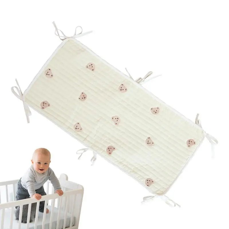 

Crib Padding For Sides Crib Mattress Liner Bear Double Crepe Protect Children's Feet Good Air Permeability For Kids Cribs Bumper