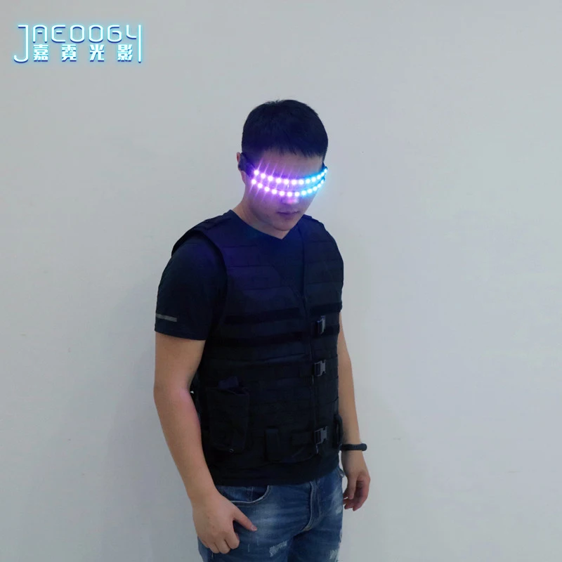 

LED Luminous Glasses Color Remote Control Fluorescent Glasses Suitable For Stage Performance Props In Bar Night Show