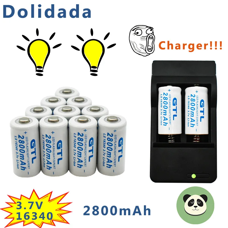 

Литий-ионный аккумулятор CR123A, 3,7 в, 2800 мАч