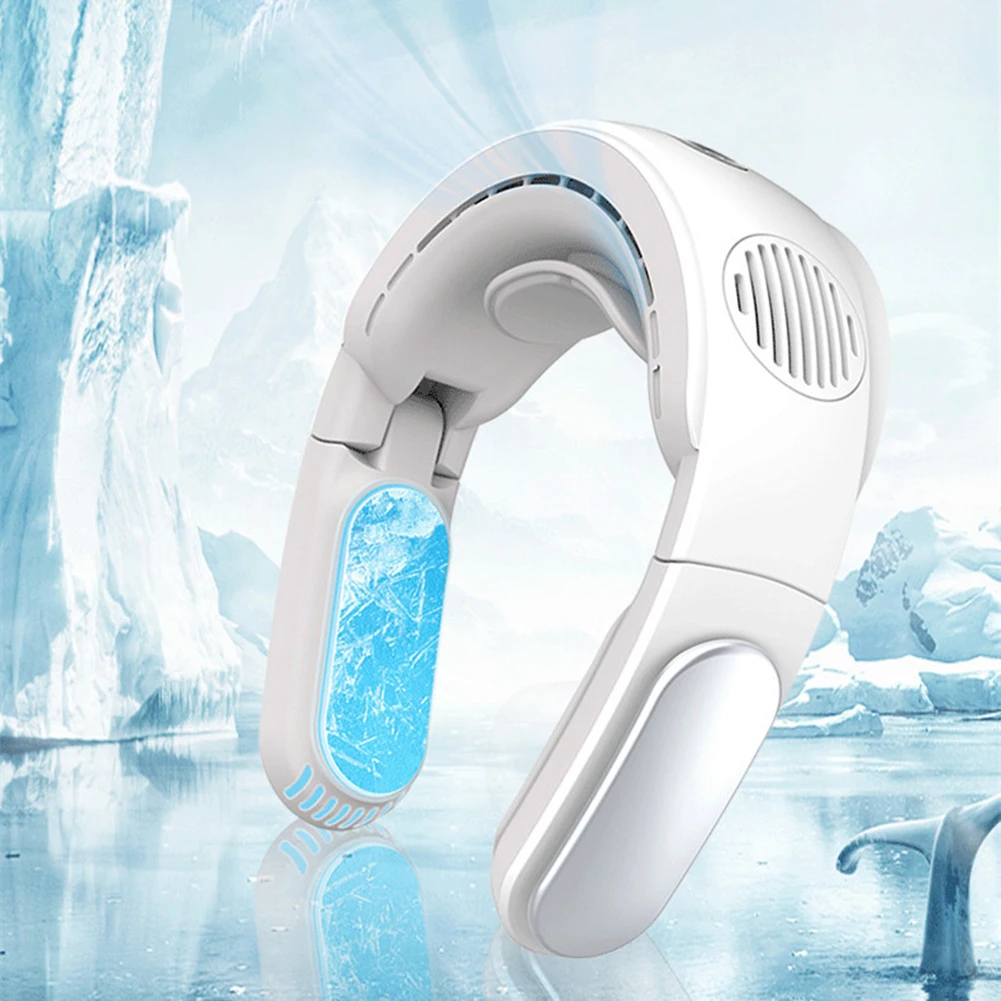 

Mini Air Conditioner Ventilator Portable Hanging Neck Fan USB Wearable Neck Cooler Bladeless Fan Neck Outdoor Sports Cooling Fan
