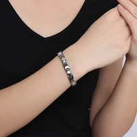2022 new fashion healthy energy bracelet cross design tungsten steel health care magnetic silver bracelet hand chain for women