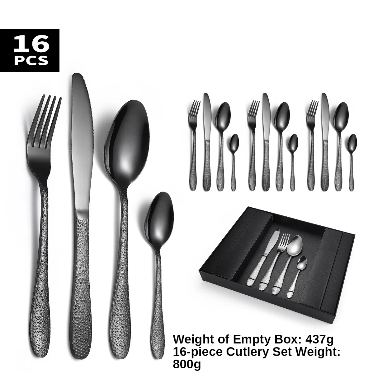 

16pcs Rainbown Tableware Gold Rose Fork Spoon Knife Set Dinnerware Set Steelness Steel Matte Cutlery Set Black 2020 New Gift Box