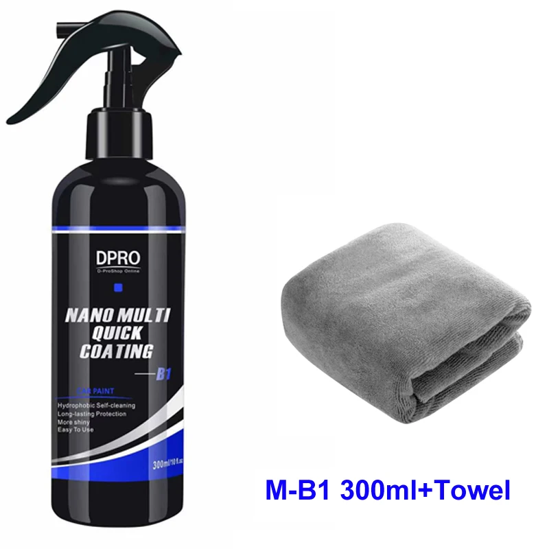 

Dpro Nano Coating Spray 300/100 мл Керамическая жидкость для стекла Водонепроницаемое гидрофобное быстрое покрытие Автокраска Уход Детализация автомобиля M-B1