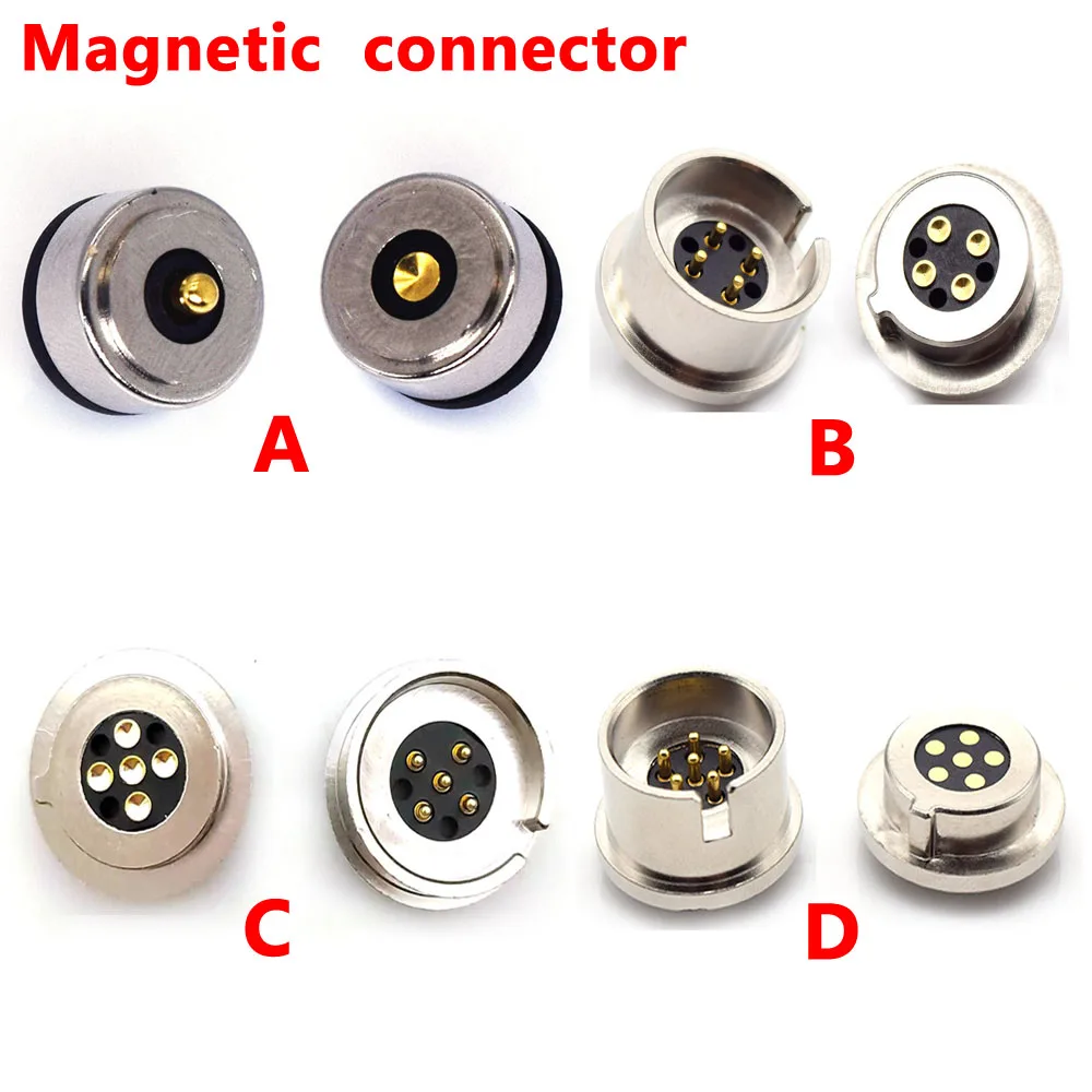 

4Pin 5Pin 6Pin10A high current magnet suction spring pogo pin connector male female probe DC power charging magnetic connector