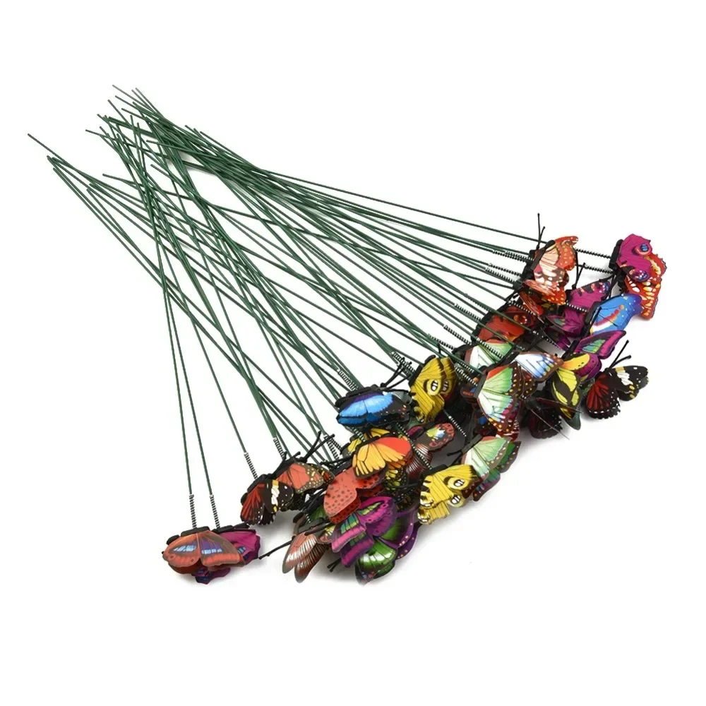 50 шт. 4/6/8 см разноцветная имитация бабочек на природе садовый Двор растение