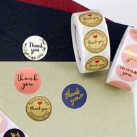 100 500pcs 1inch thank you stickers for envelope sealing labels stationery supplies handmade wedding gift decoration sticker