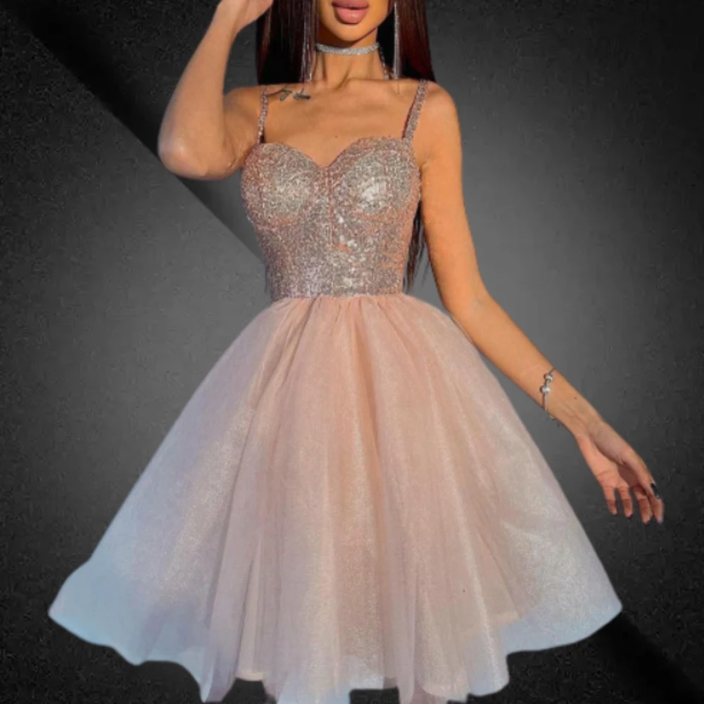 Women'S Dress Suspender Sleeveless Sexy Sequins Fashion Party Dress