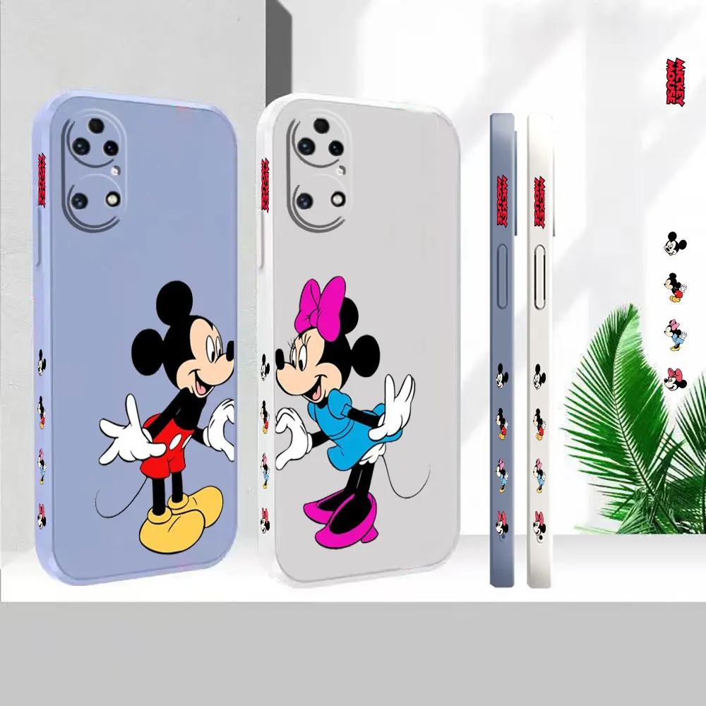 

Liquid Silicone For Huawei P60 P50 P40 P30 P20 Mate 50 40 30 20X 20 10 Pro Plus Colour Cover Cute Mickey Minnie Mouse Case Funda