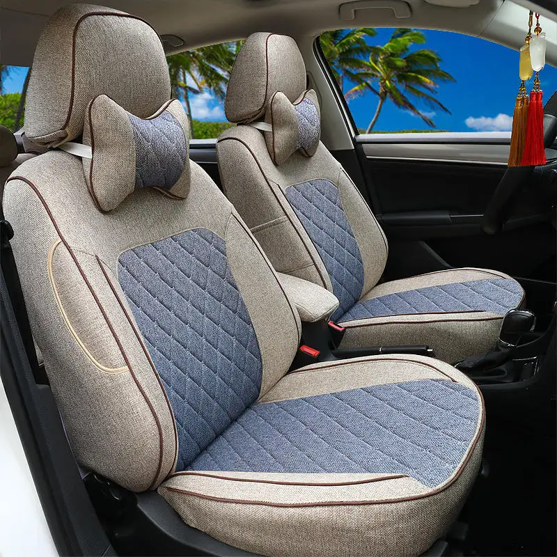 

Роскошный льняной чехол на автомобильное сиденье под заказ для Nissan Qashqai j11 2016, аксессуары для замены интерьера, женский зимний полный комплект автомобилей