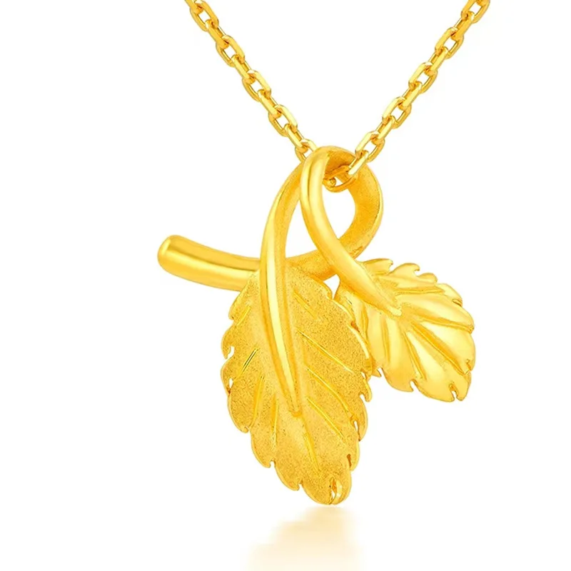 

Exquisite Fashion Olive Double leaf Pendant Women's Simple Imitation Gold Small Leaf Pendant Birthday Valentine's Day Gift