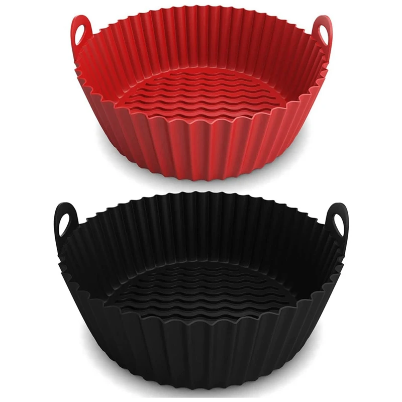 

2PCS Silicone Air Fryer Liners Reusable Airfryer Basket Parchment Paper Air Fryer Silicone Pot Oven Air Fryer Accessories