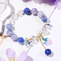 crystal bracelet irregular natural stone bracelet beads chips jewelry amethyst aquamarine rose quartz bracelet for women