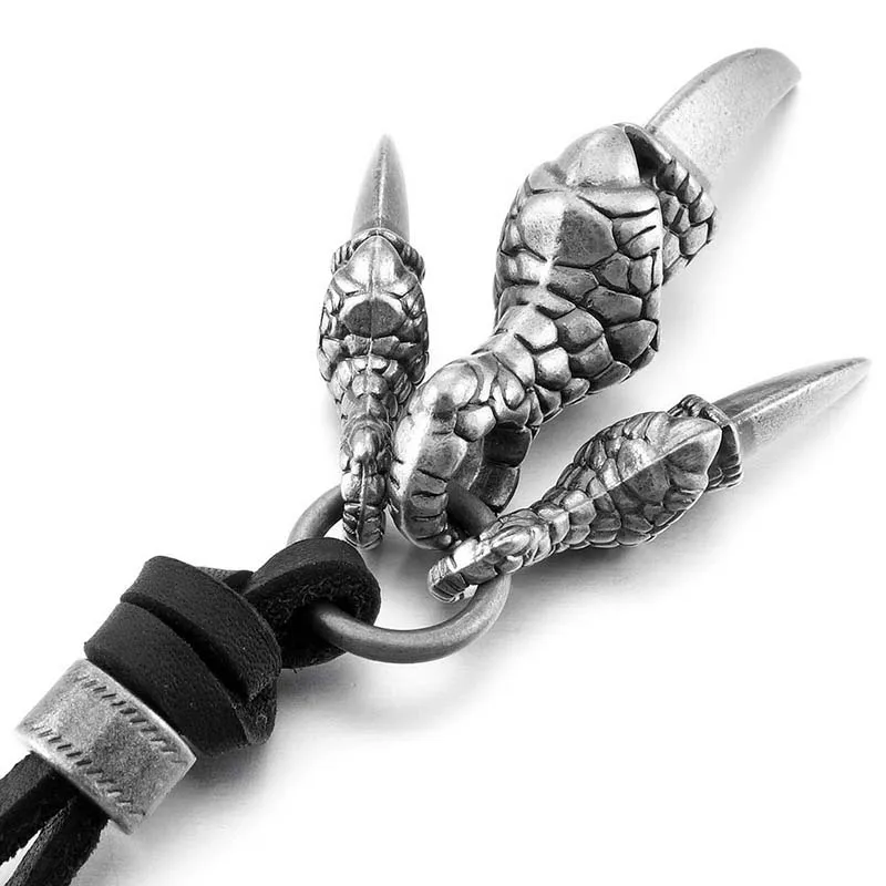 Ожерелье с подвеской из сплава и кожи готический Регулируемый кулон в виде когтя