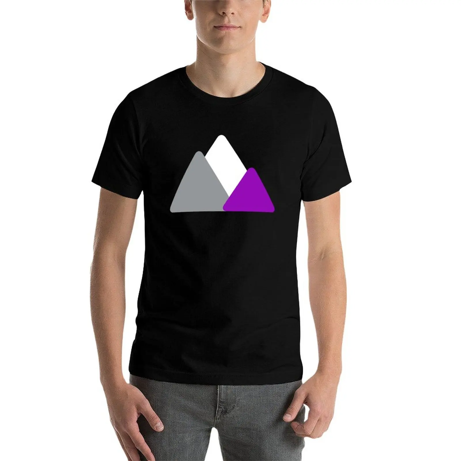 Фото Асексуальные горы. Футболка Asexual Pride, мужская футболка, хлопковая футболка для мужчин, футболка из 100% хлопка, мужская повседневная футболка №4
