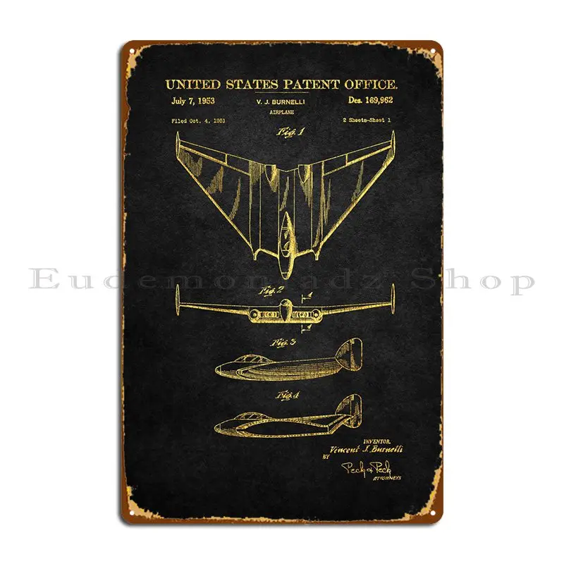 59 дюймов, металлический знак «летающее крыло», железная табличка на заказ в стиле ретро, Фреска, жестяной плакат