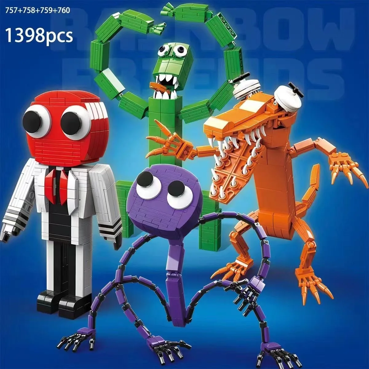 

Набор строительных блоков маленький зеленый человек Синий монстр, персонаж мема, Мультяшные фигурки, блоки MOC, ужас, игра для радуги, игрушки...