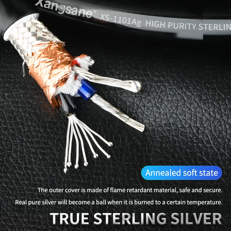 Кабель питания xangsanXS-1101Ag hifi 99.99% чистое серебро 3*2 5 мм² ручной фильтр усилителя