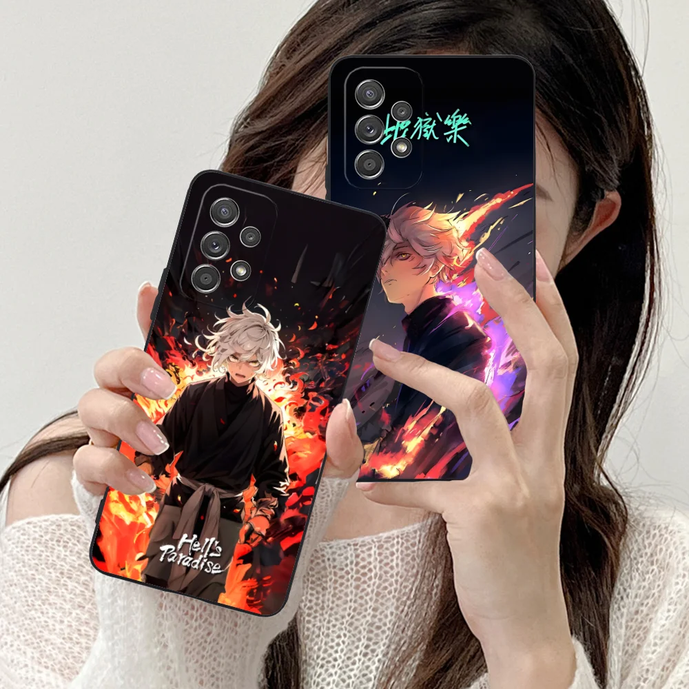 Чехол для телефона Hell's Paradise Gabimaru Samsung Galaxy A73 72 71 70 56 55 54 53 52 36 35 34 23 16 15 5G черный