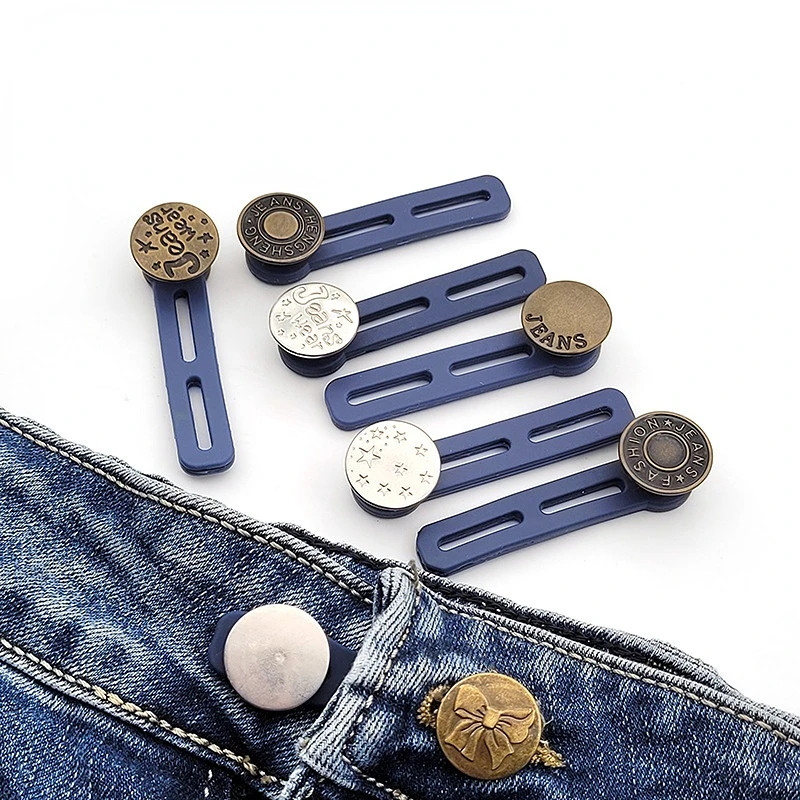 

5PCS Metal Button Extender for Pants Jeans Waistband Expander Sewing Free Adjustable Waist Extenders Nail Free Fastener