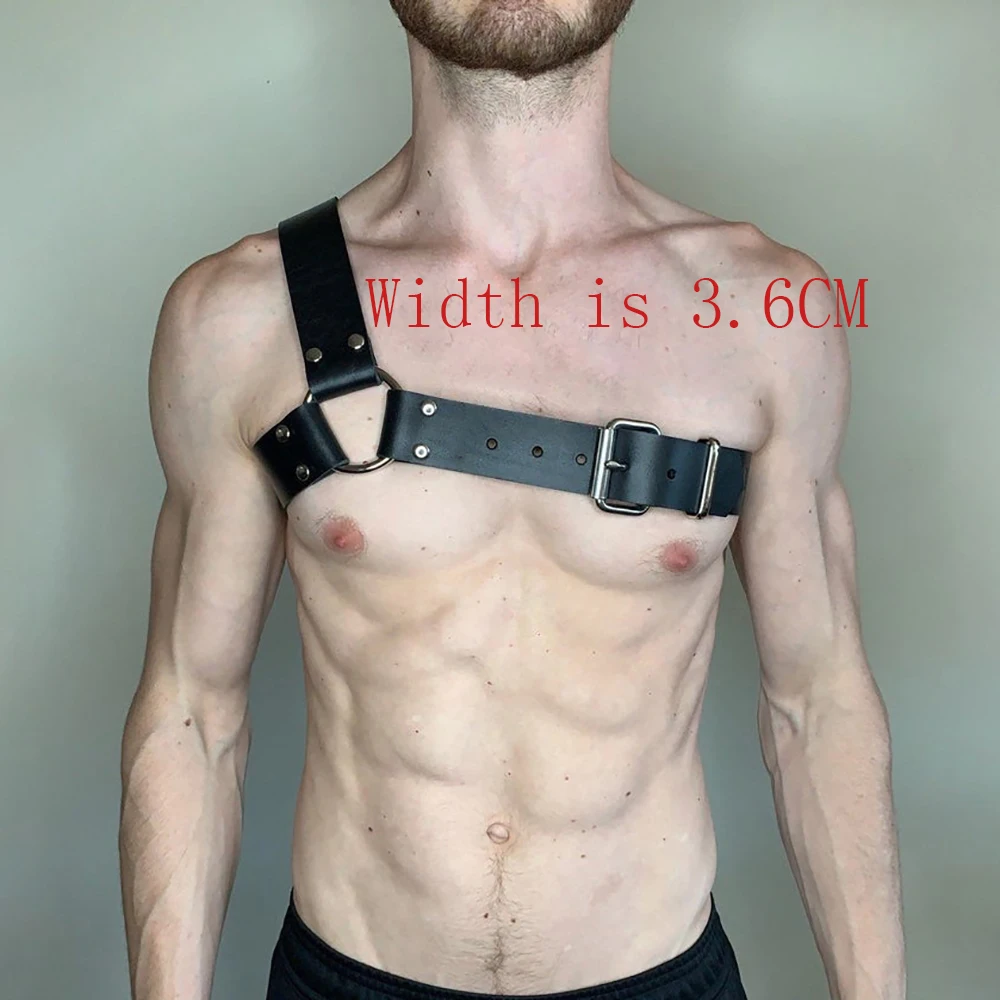 секс парней бдсм костюм портупея эротическая гей секс костюмы мужская одежда портупея  мужская бдсм фетиш бдсм костюм мужской бондаж секс одежда эротические  костюмы Мужской бондаж из ПУ кожи, с ремнем на плечо, в готическом