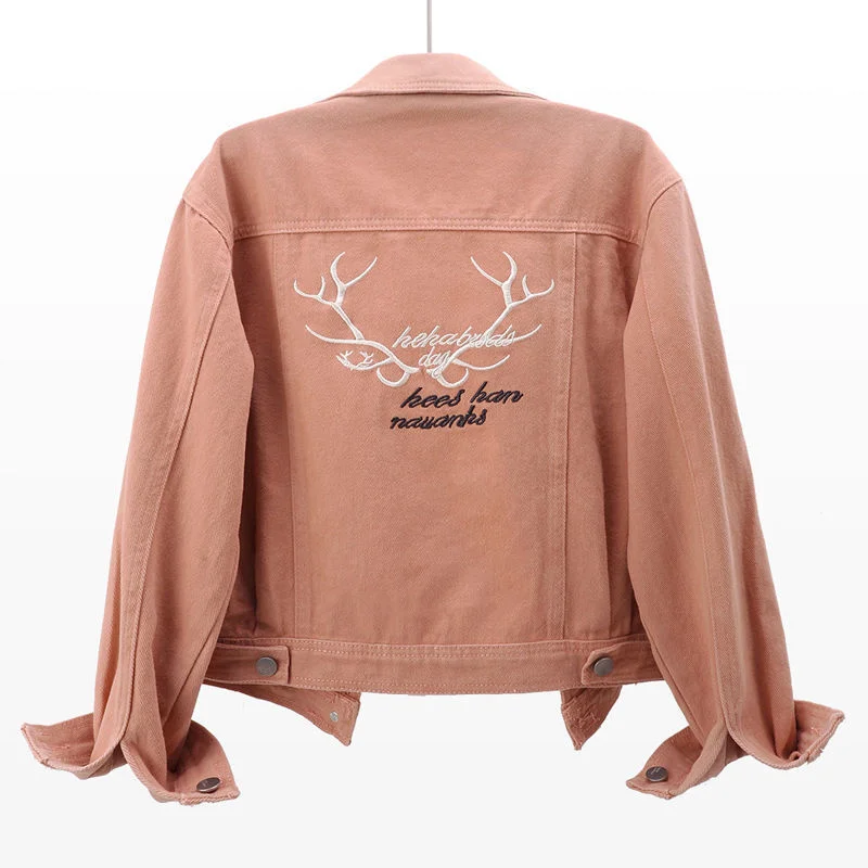 Новая Осенняя джинсовая куртка Nice женские короткие джинсовые куртки с длинным