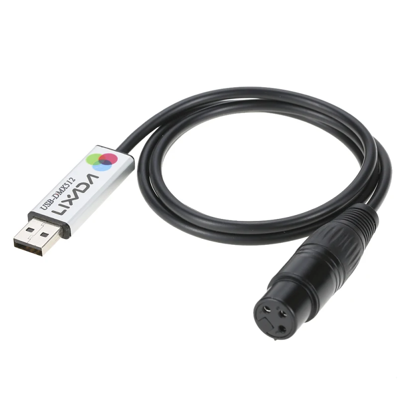 

USB-контроллер Lixada Для Освещения, Адаптер DMX512, Светодиодный Диммер, Эффекты Сценического Освещения На ПК, Автономный, 12В