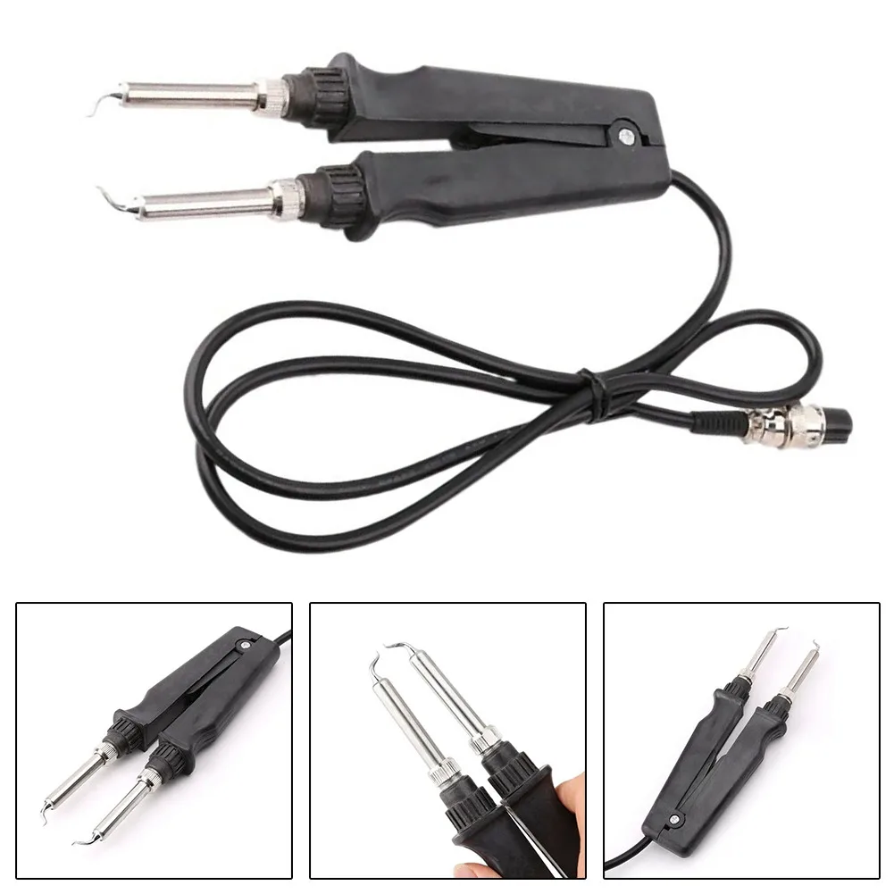 

Double Soldering Iron Tweezer 902 ESD SMD Handle Clip Heating Plier Station 24V Ceramic Heater 7.48inch Length Soldering Iron