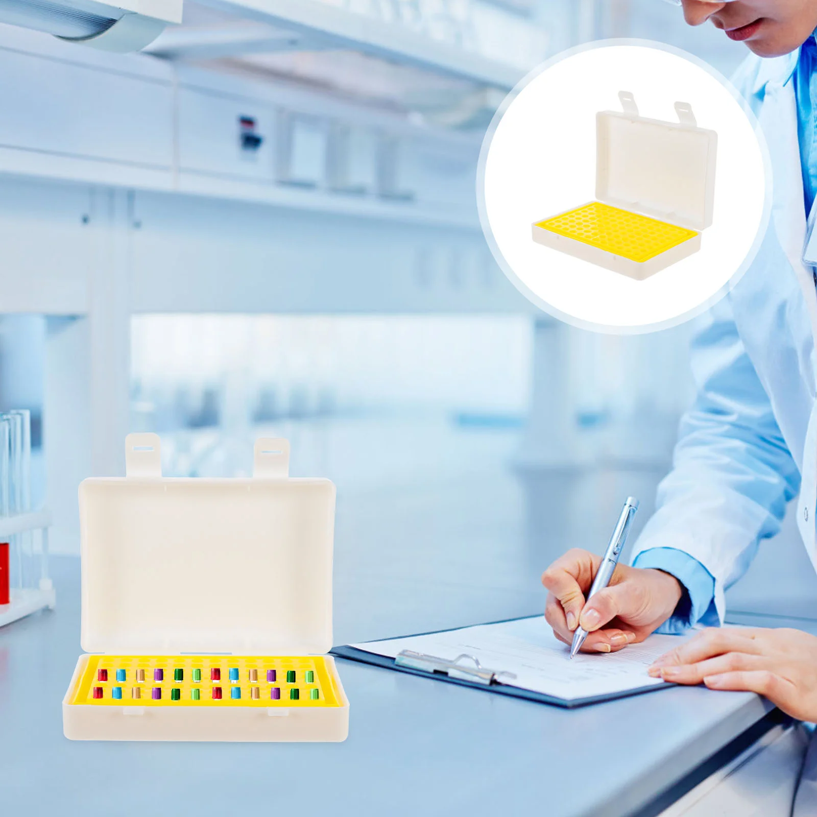 

Blood Test Microcentrifuge Rack 96-well Centrifuge Tube PCR Tubes Holder Buckle Bracket Case Labs Micro-tubes