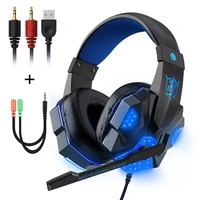 bentoben wired professional gamer headset for pc ps4 gaming headphones led light adjustable bass stereo headset with mic