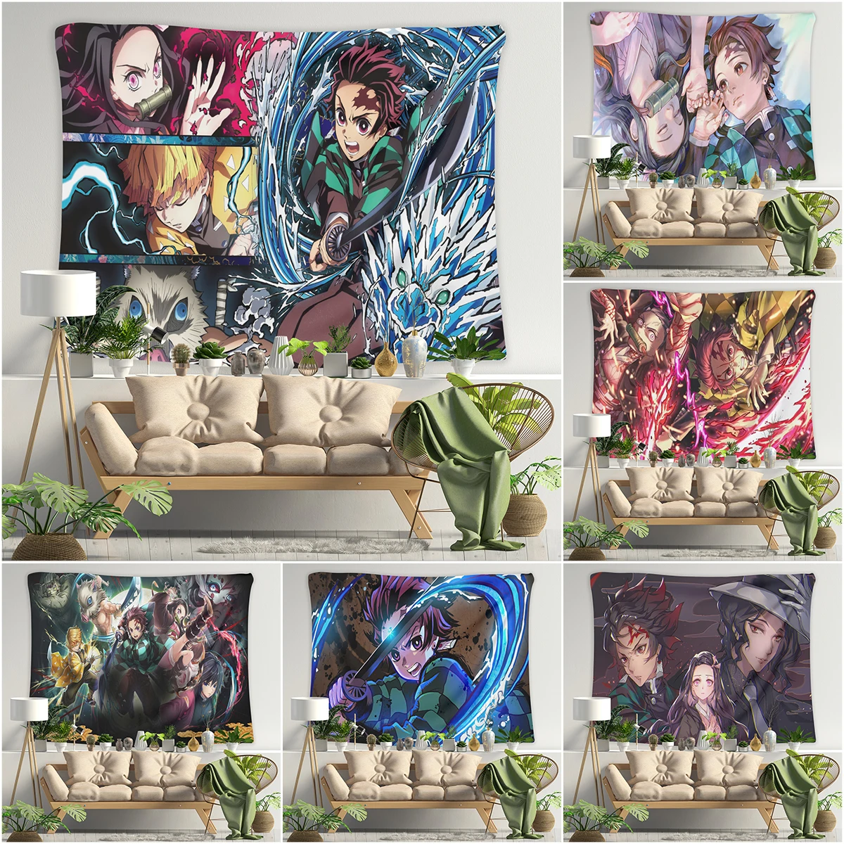 

Ghost Destroying Blade Daily Decorative Tapestry for Bedroom Living Room Dorm