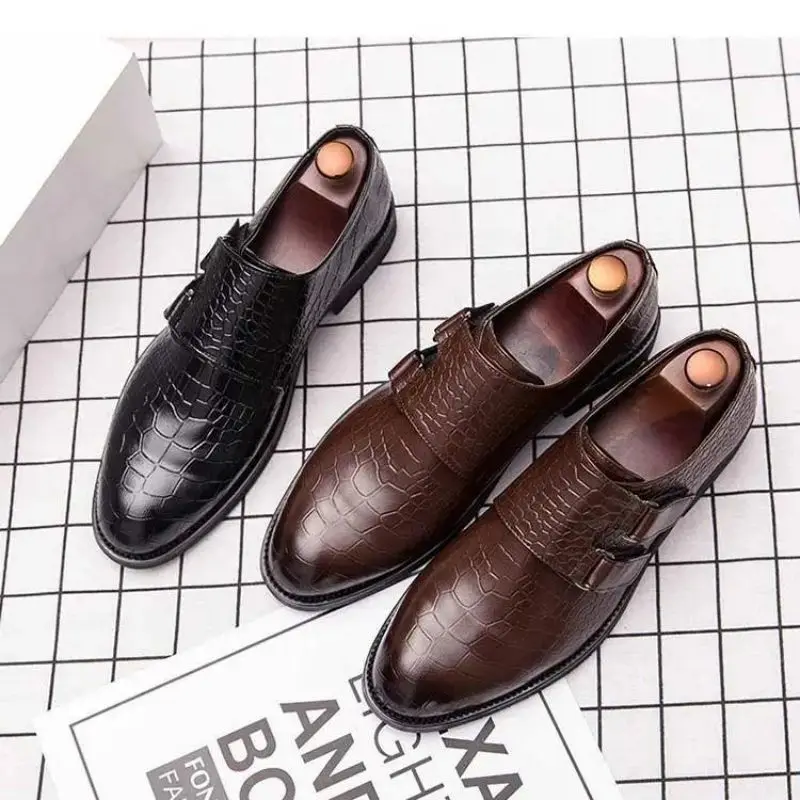 

Туфли Monk Shoes сандалии с двойной пряжкой, новинка 2021, удобные модные мужские туфли для улицы из искусственной кожи, мужские классические офис...