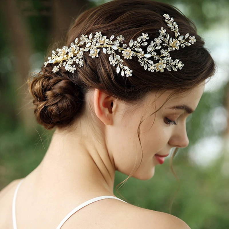 

Handmade Crystal Hair Clips for Women Girls Brides Wedding Tiara Head Ornaments Headdress Hair Accessories аксессуары для волос