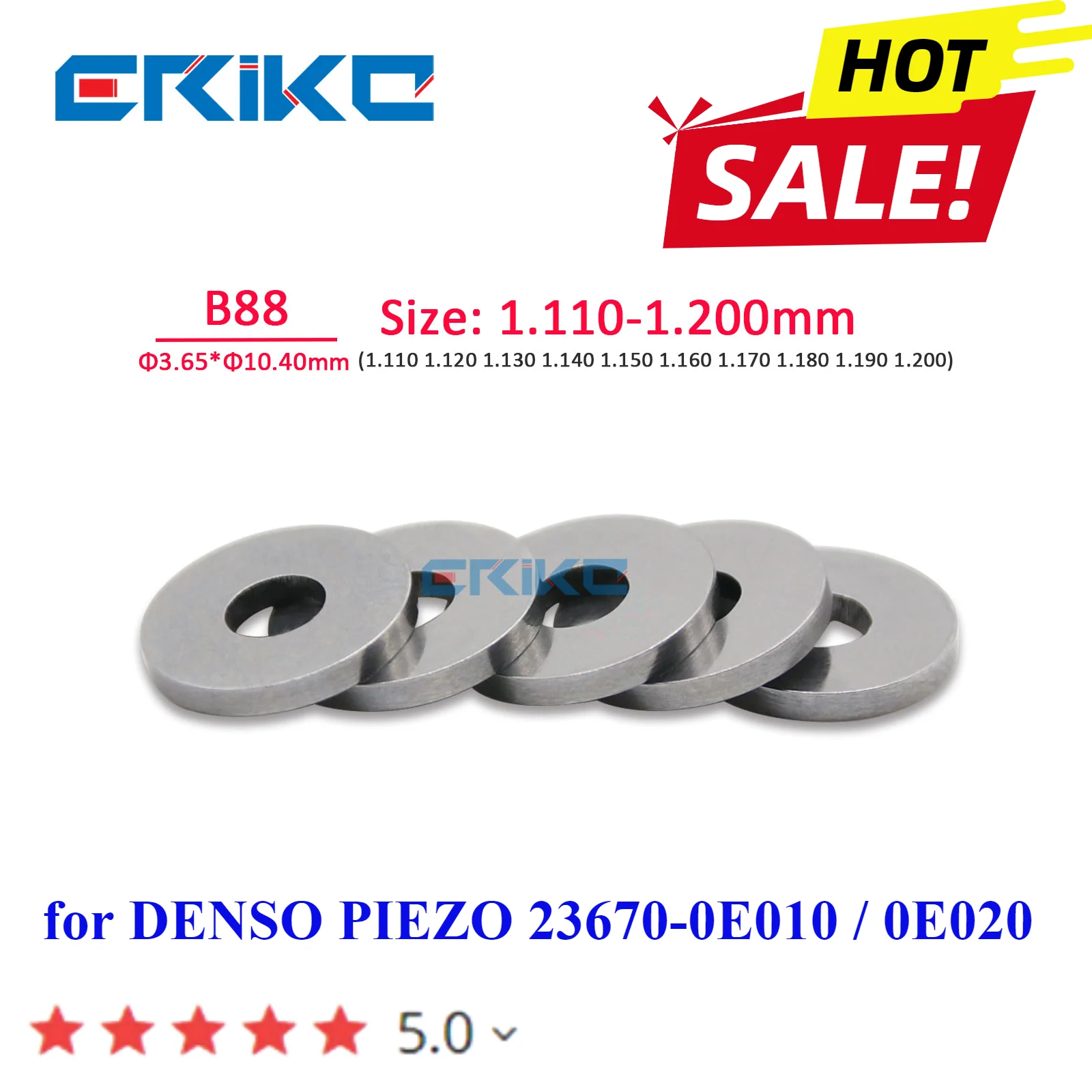 

50 шт./кор. дизельная шайба форсунок B88, регулировочная прокладка 1,11-1,2 мм 23670-0E060 3670-0E070 для DENSO PIEZO 23670-0E010/0E020