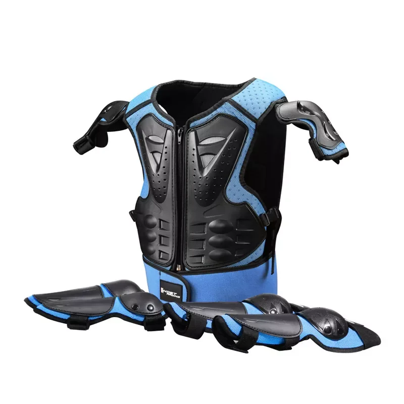 

Blue Children Full Body Protector Vest Armor Kids Riding Jacket Anti Falling Protection Gear elbow shoulder Knee guard