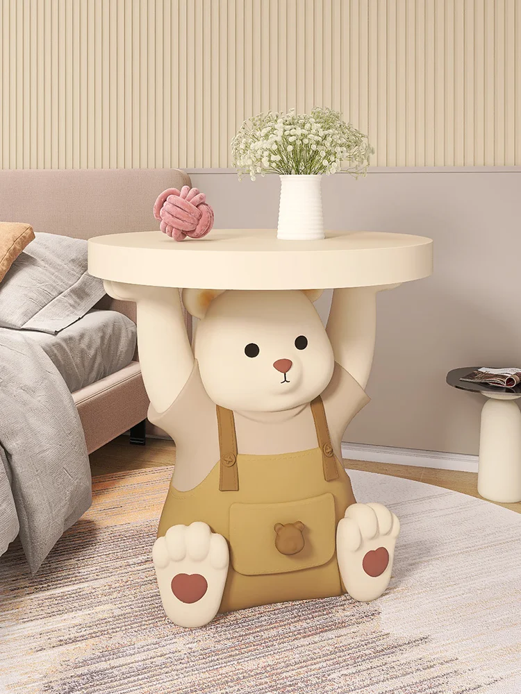 

Скандинавский дизайнерский кофейный столик, декор комнаты Yuanqi Bear, мультяшный боковой столик, домашняя мебель, большая декоративная прикроватная тумба для хранения