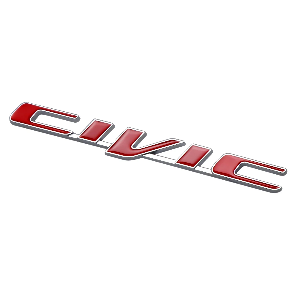 

3D металлический значок CIVIC, Стайлинг кузова автомобиля, боковое крыло, наклейка на багажник для Honda Type R Type S VTEC DOHC Modulo Vezel Legend Si RR