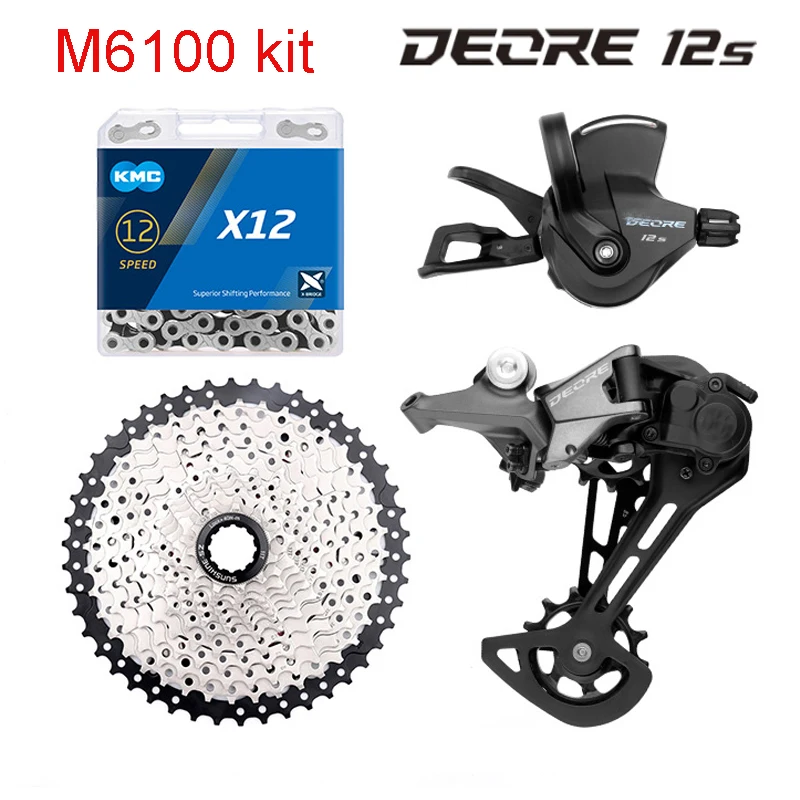 Набор переключателей Deore M6100 12 В KMC X12 велосипедная цепь SUNSHINE 46/50/52T k7 кассета