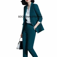 womens suits customized 2 piece business office interview uniform slim coat and pencil pants set