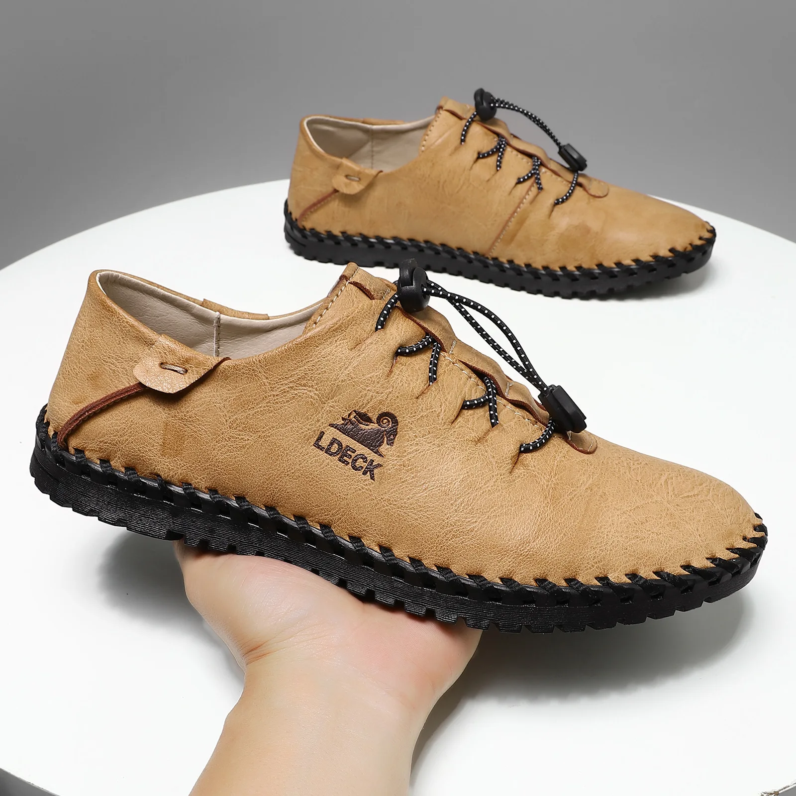 

Men's Leather Casual Shoes Plus Size Low Top Sneakers Fashion Loafers Comfort Walking Shoes Men Flats Hot Sale Moccasins Shoes