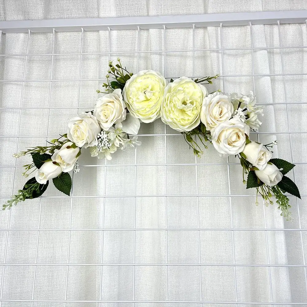 

White Simulated Arch Flower New Silk Flower Plastic White Arch Flower Decoration Simulated Flower Decoration Wedding