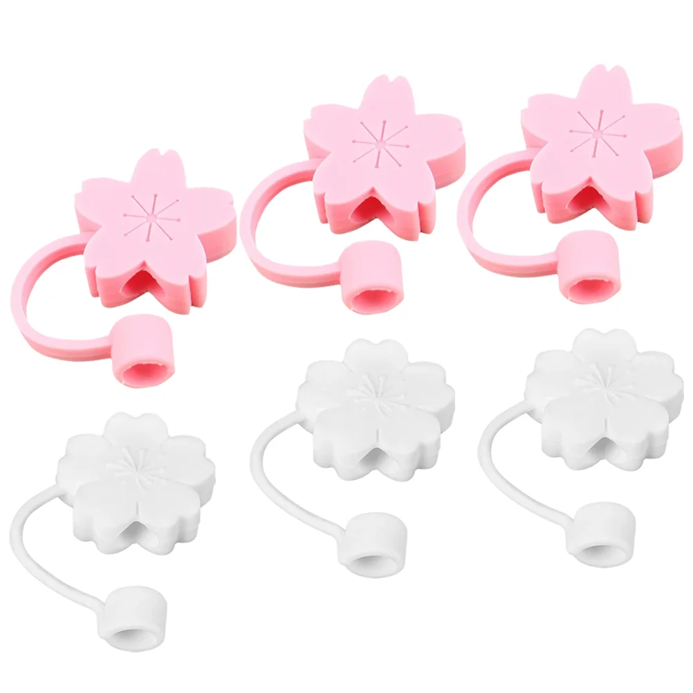 

6 шт., силиконовые колпачки для трубочек, стеклянные колпачки для трубочек