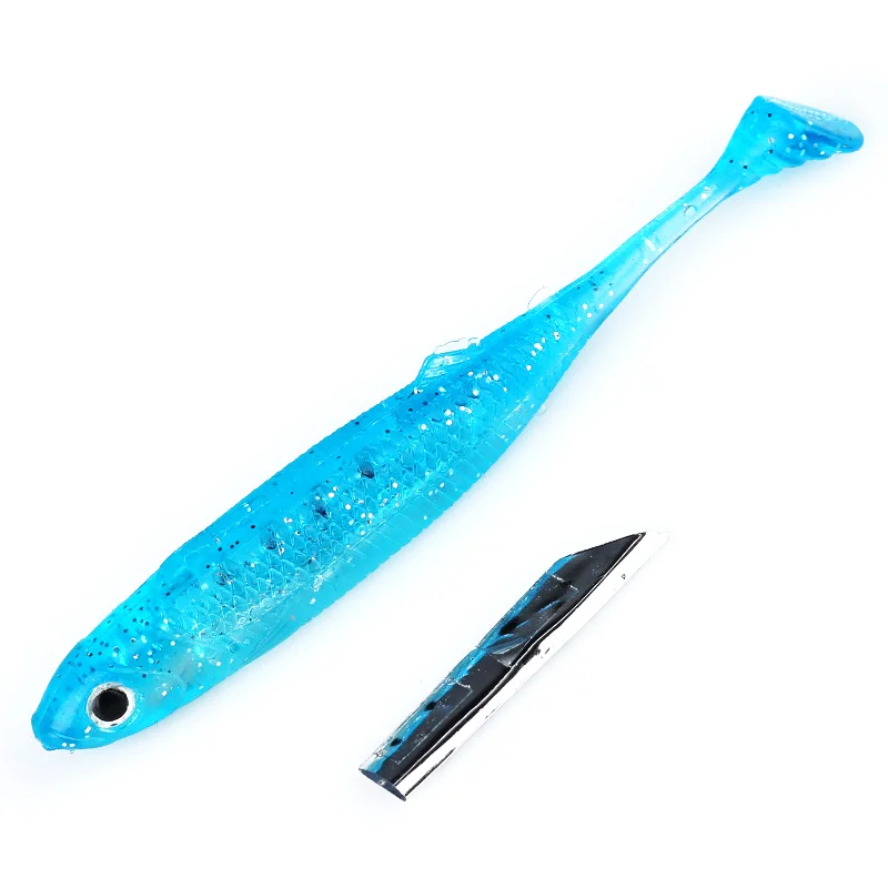 Ardea Soft Lure 105/75mm Minnow Fox Tail Shad Silicone Bait Artificial Bionic Noise Sequins Bass Perch Fishing Tackle